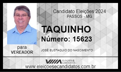 Candidato TAQUINHO 2024 - PASSOS - Eleições