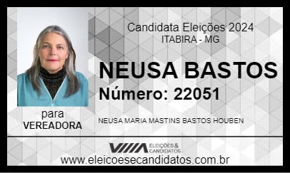 Candidato NEUSA BASTOS 2024 - ITABIRA - Eleições