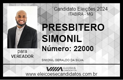 Candidato PRESBITERO SIMONIL 2024 - ITABIRA - Eleições