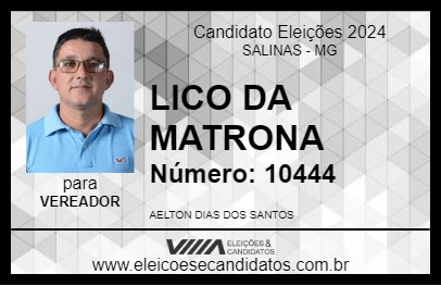 Candidato LICO DA MATRONA 2024 - SALINAS - Eleições