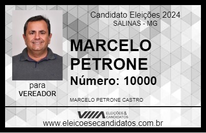 Candidato MARCELO PETRONE 2024 - SALINAS - Eleições