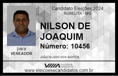 Candidato NILSON DE JOAQUIM 2024 - RUBELITA - Eleições