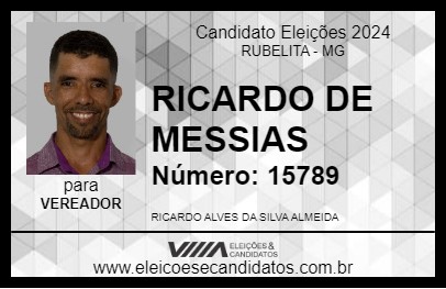 Candidato RICARDO DE MESSIAS 2024 - RUBELITA - Eleições