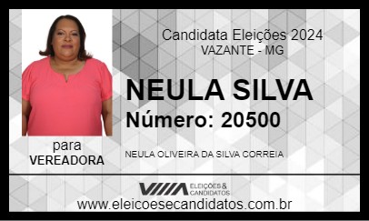 Candidato NEULA SILVA 2024 - VAZANTE - Eleições