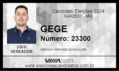 Candidato GEGE  2024 - SARZEDO - Eleições