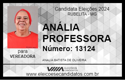 Candidato ANÁLIA PROFESSORA 2024 - RUBELITA - Eleições