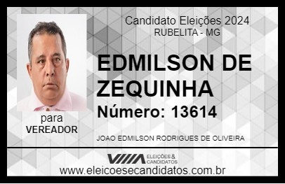 Candidato EDMILSON DE ZEQUINHA 2024 - RUBELITA - Eleições