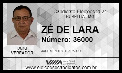 Candidato ZÉ DE LARA 2024 - RUBELITA - Eleições