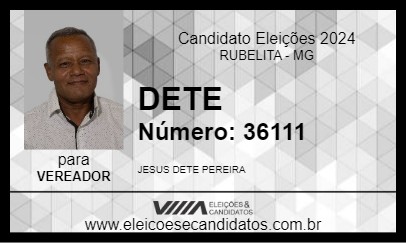 Candidato DETE 2024 - RUBELITA - Eleições