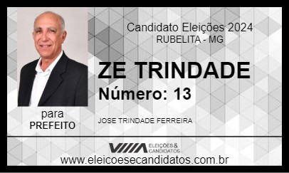 Candidato ZE TRINDADE 2024 - RUBELITA - Eleições