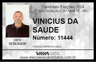 Candidato VINICIUS DA SAUDE 2024 - SÃO GONÇALO DO ABAETÉ - Eleições