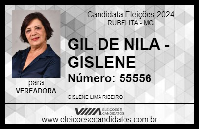 Candidato GIL DE NILA - GISLENE 2024 - RUBELITA - Eleições