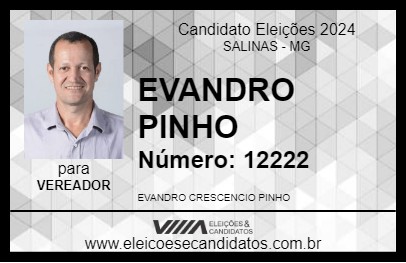 Candidato EVANDRO PINHO 2024 - SALINAS - Eleições