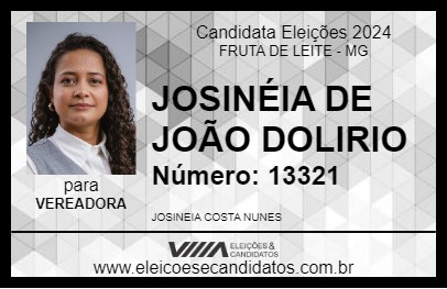 Candidato JOSINÉIA DE JOÃO DOLIRIO 2024 - FRUTA DE LEITE - Eleições