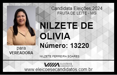 Candidato NILZETE DE OLIVIA 2024 - FRUTA DE LEITE - Eleições