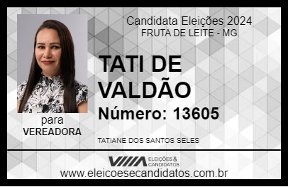 Candidato TATI DE VALDÃO 2024 - FRUTA DE LEITE - Eleições