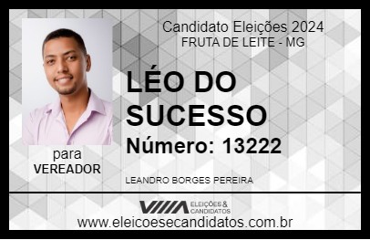 Candidato LÉO DO SUCESSO 2024 - FRUTA DE LEITE - Eleições