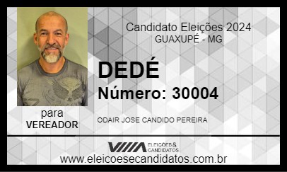 Candidato DEDÉ 2024 - GUAXUPÉ - Eleições