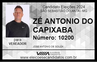 Candidato ZÉ ANTONIO DO CAPIXABA 2024 - SÃO SEBASTIÃO DO ANTA - Eleições