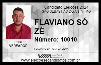 Candidato FLAVIANO SÓ ZÉ 2024 - SÃO SEBASTIÃO DO ANTA - Eleições