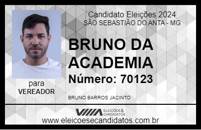 Candidato BRUNO DA ACADEMIA 2024 - SÃO SEBASTIÃO DO ANTA - Eleições