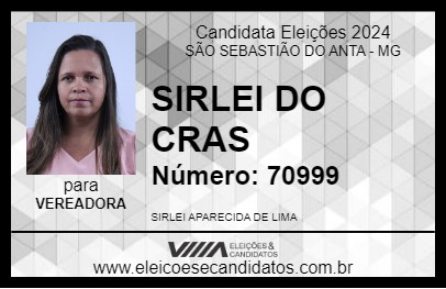 Candidato SIRLEI DO CRAS 2024 - SÃO SEBASTIÃO DO ANTA - Eleições