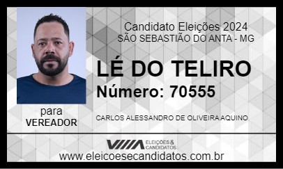 Candidato LÉ DO TELIRO 2024 - SÃO SEBASTIÃO DO ANTA - Eleições