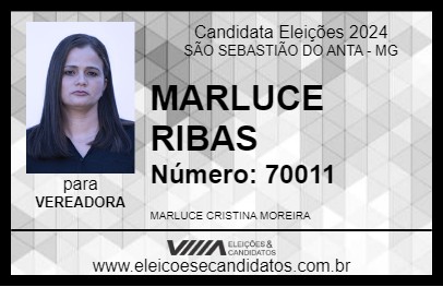 Candidato MARLUCE RIBAS 2024 - SÃO SEBASTIÃO DO ANTA - Eleições