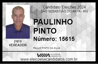 Candidato PAULINHO PINTO 2024 - SÃO SEBASTIÃO DO ANTA - Eleições