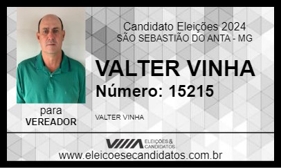 Candidato VALTER VINHA 2024 - SÃO SEBASTIÃO DO ANTA - Eleições