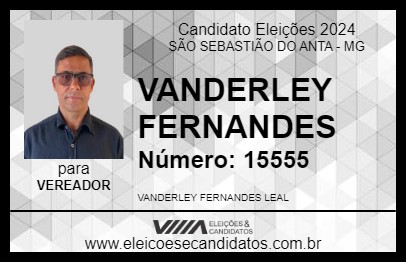 Candidato VANDERLEY FERNANDES 2024 - SÃO SEBASTIÃO DO ANTA - Eleições