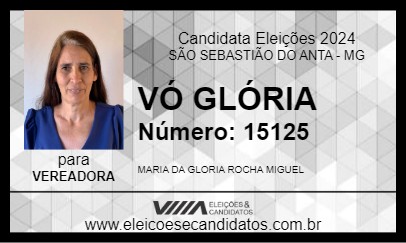 Candidato VÓ GLÓRIA 2024 - SÃO SEBASTIÃO DO ANTA - Eleições