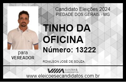 Candidato TINHO DA OFICINA 2024 - PIEDADE DOS GERAIS - Eleições