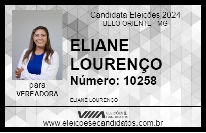 Candidato ELIANE LOURENÇO 2024 - BELO ORIENTE - Eleições