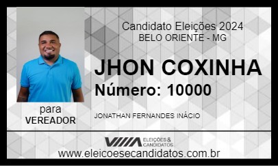 Candidato JHON COXINHA 2024 - BELO ORIENTE - Eleições