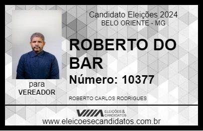 Candidato ROBERTO DO BAR 2024 - BELO ORIENTE - Eleições