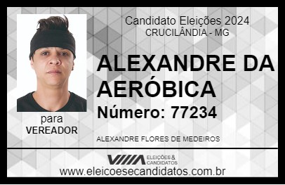 Candidato ALEXANDRE DA AERÓBICA 2024 - CRUCILÂNDIA - Eleições