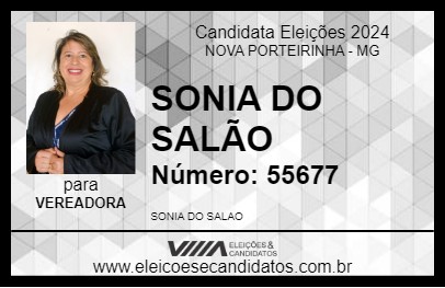 Candidato SONIA DO SALÃO 2024 - NOVA PORTEIRINHA - Eleições