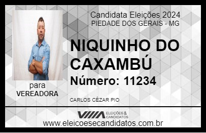 Candidato NIQUINHO DO CAXAMBÚ 2024 - PIEDADE DOS GERAIS - Eleições