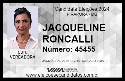 Candidato JACQUELINE RONCALLI 2024 - PIRAPORA - Eleições