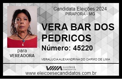 Candidato VERA BAR DOS PEDRICOS 2024 - PIRAPORA - Eleições