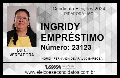 Candidato INGRIDY EMPRÉSTIMO 2024 - PIRAPORA - Eleições