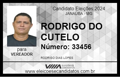 Candidato RODRIGO DO CUTELO  2024 - JANAÚBA - Eleições