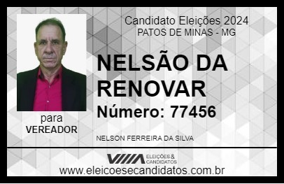 Candidato NELSÃO DA RENOVAR 2024 - PATOS DE MINAS - Eleições