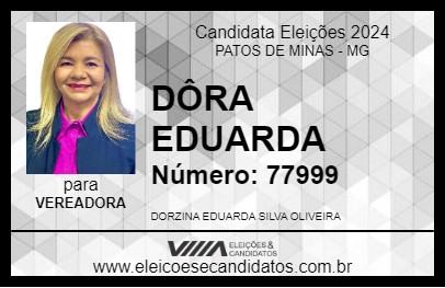 Candidato DÔRA EDUARDA 2024 - PATOS DE MINAS - Eleições