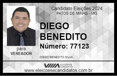 Candidato DIEGO BENEDITO 2024 - PATOS DE MINAS - Eleições