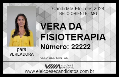 Candidato VERA DA FISIOTERAPIA 2024 - BELO ORIENTE - Eleições