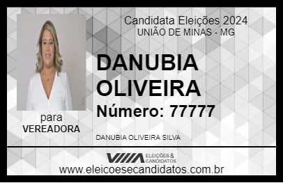 Candidato DANUBIA OLIVEIRA 2024 - UNIÃO DE MINAS - Eleições