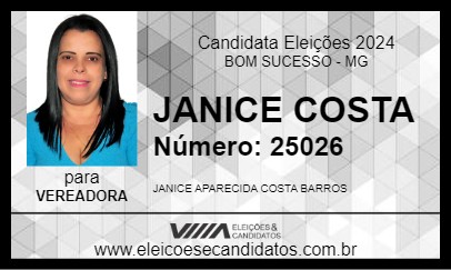 Candidato JANICE COSTA 2024 - BOM SUCESSO - Eleições