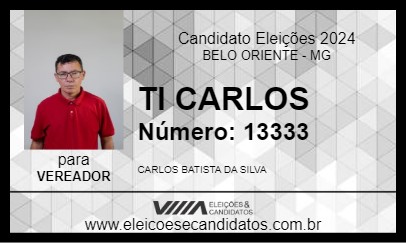 Candidato TI CARLOS 2024 - BELO ORIENTE - Eleições